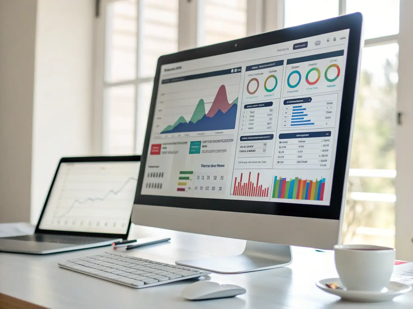 A screenshot of Contacto-mx.one's dashboard, showcasing real-time expense tracking with interactive charts and graphs, highlighting key financial metrics for an online store.